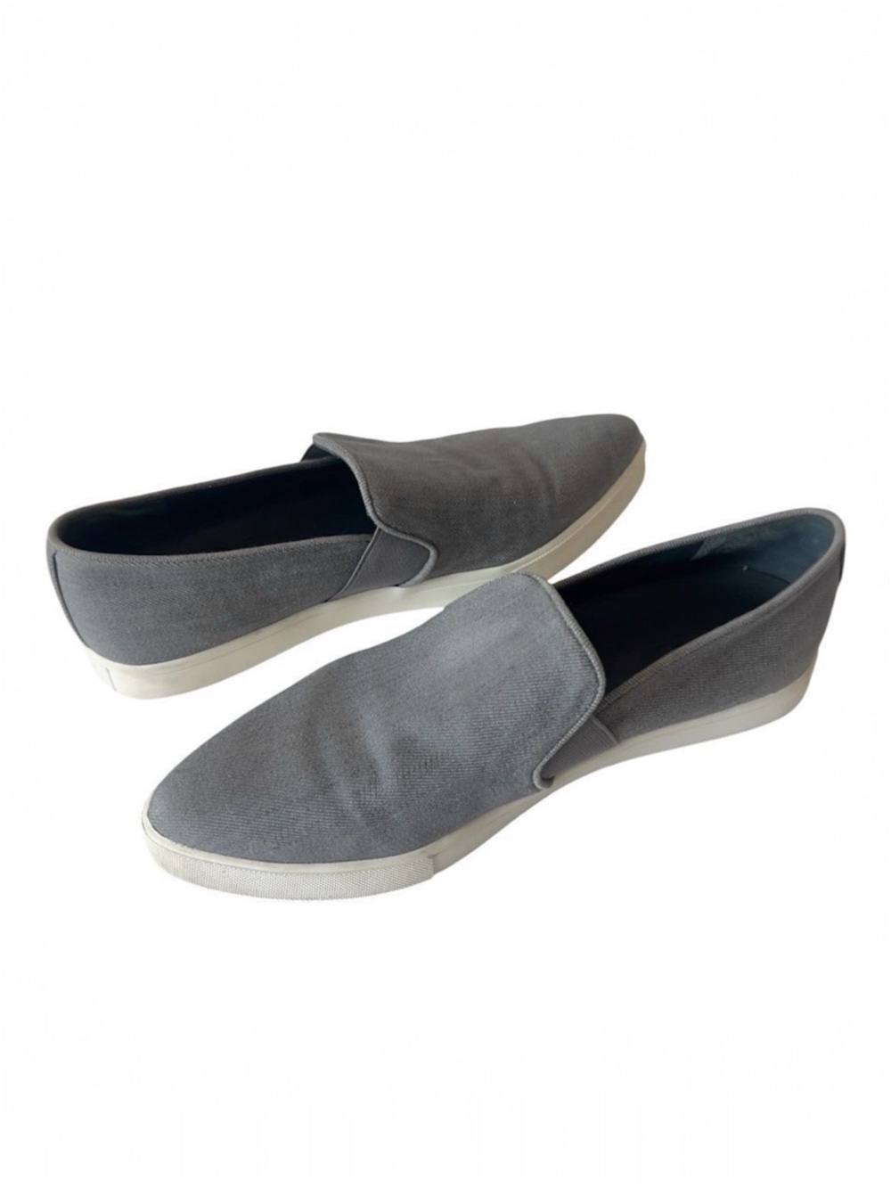 Vince Womens Pierce Gray Pointy‎ Toe Canvas Casual Slip On Sneakers Size 7.5